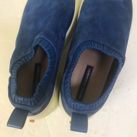 Stuart Weitzman Stretch Suede Sneakers SW 612 Shoes Comfort Coastal Unisex Flats - Picture 14 of 16